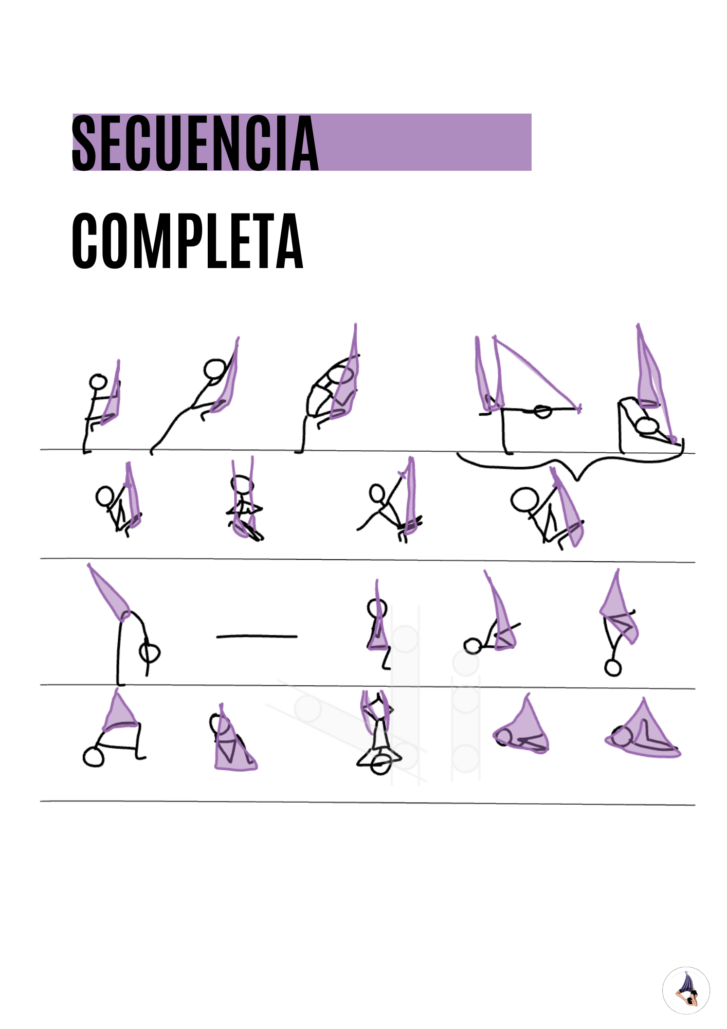 Reflejos en el Columpio| Infografía GRATIS – Secuencia de Yoga Aéreo para Profes y Autopráctica