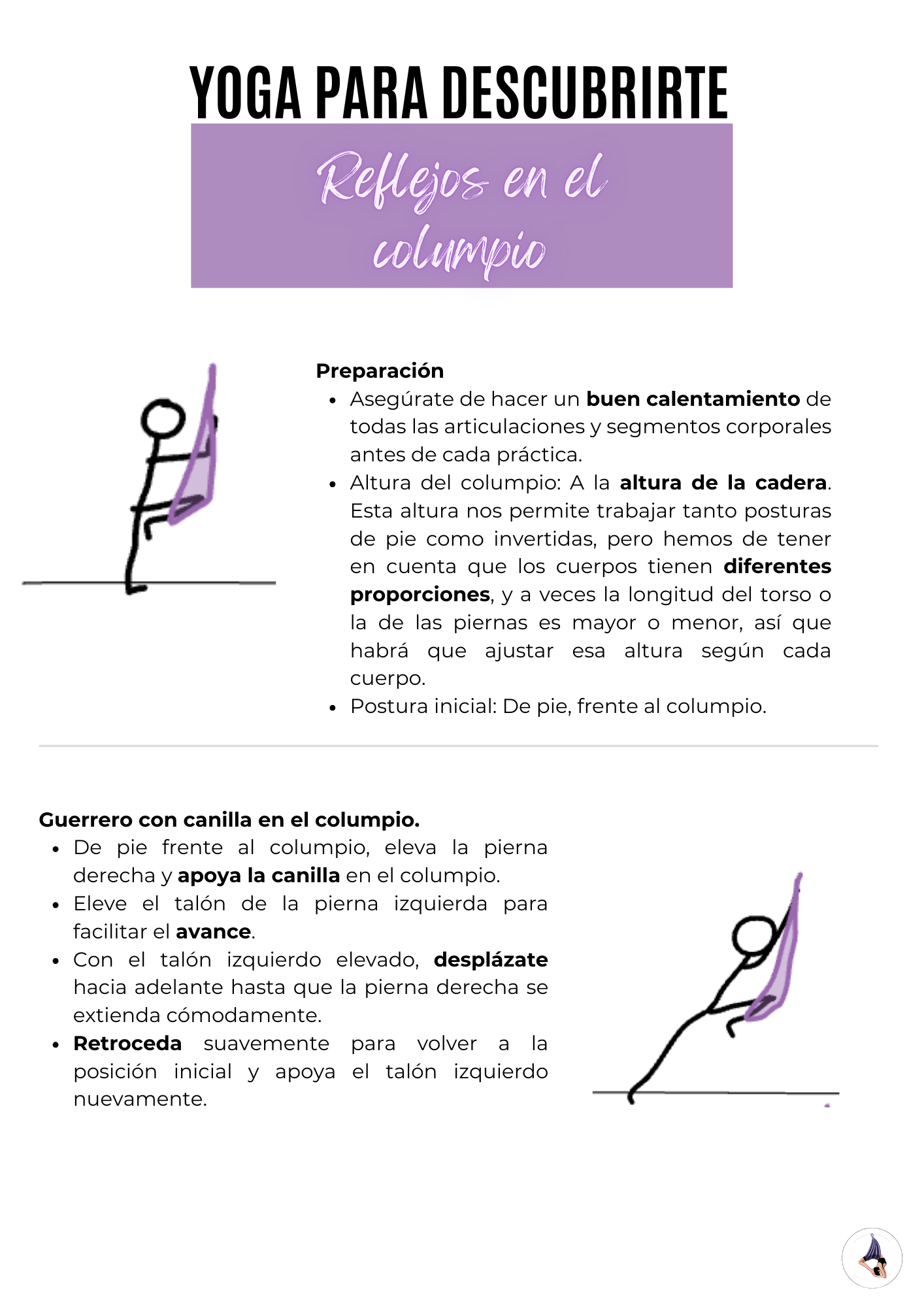 Reflejos en el Columpio| Infografía GRATIS – Secuencia de Yoga Aéreo para Profes y Autopráctica
