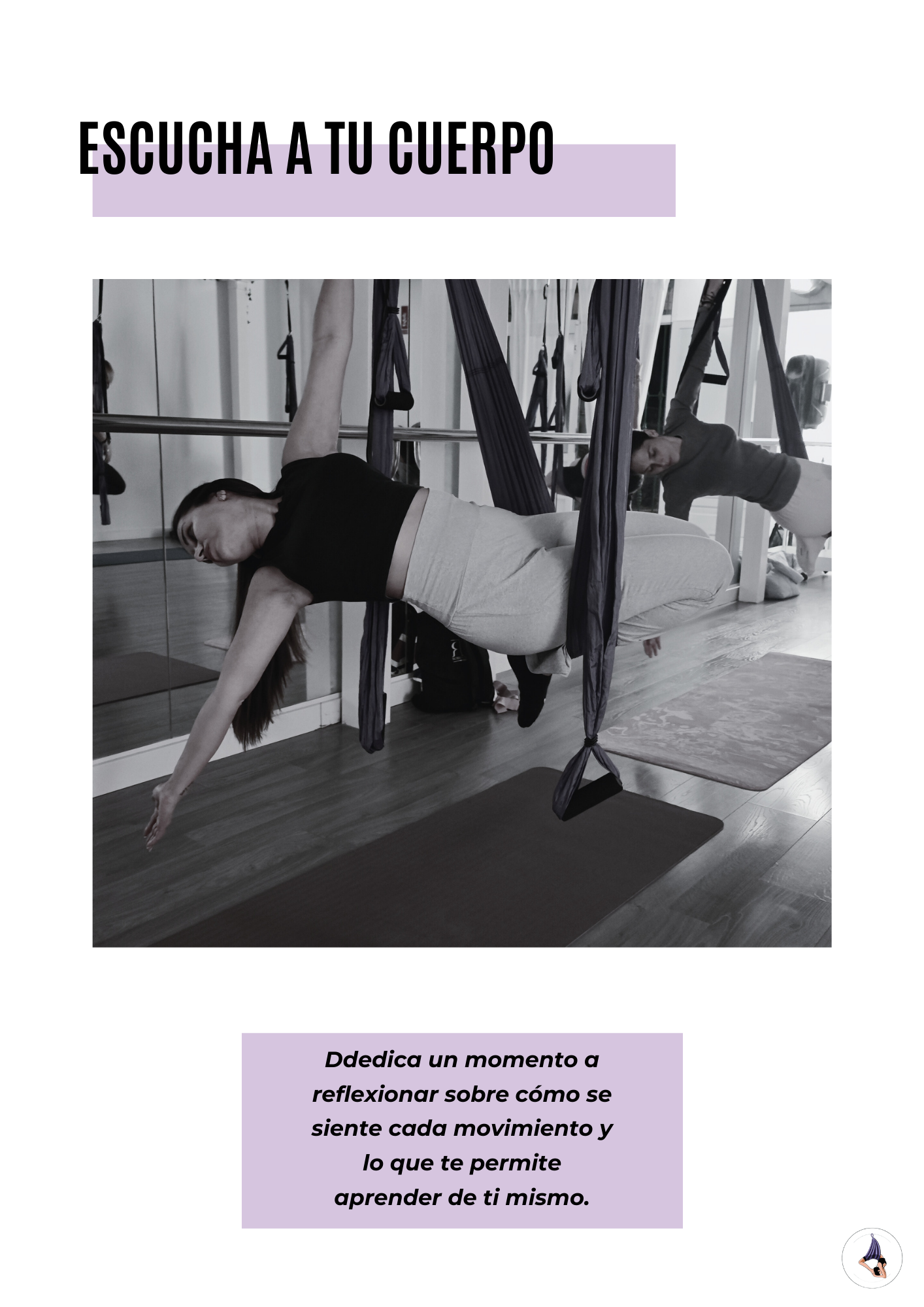 Reflejos en el Columpio| Infografía GRATIS – Secuencia de Yoga Aéreo para Profes y Autopráctica